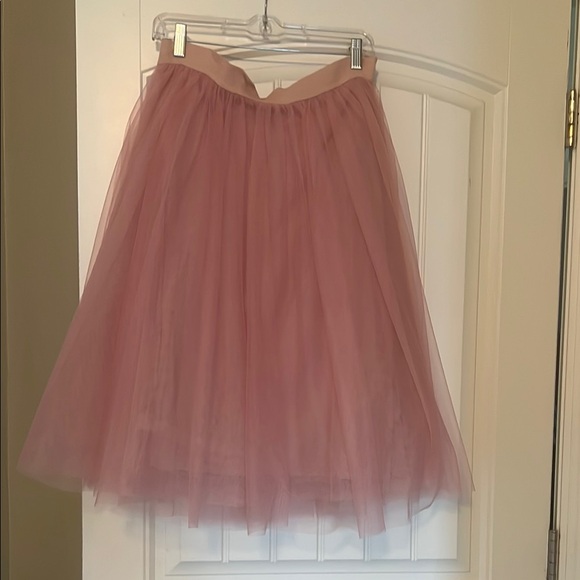 Anthropologie Dusty Pink A-Line Tulle Skirt - Picture 1 of 3